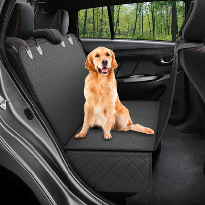 waterproof dog car seat protector with View Mesh Window, Zipper & Safety Buckle Rear Back Seat Cover