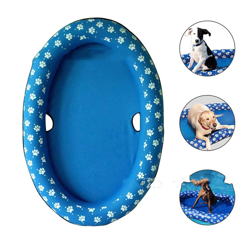 waterproof dog hammock Inflatable Dog Pool Float Bed – Heavy Duty Oxford Pet Swimming Ring