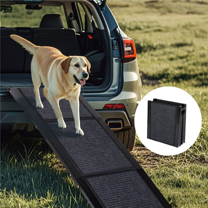 portable dog ramp 65" Folding Aluminum Car Ramp for Large Dogs – Non-Slip, Up to 250LBS