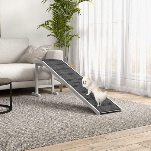 foam dog steps for bed 74" Wooden Pet Ramp with Non-Slip Carpet & Top Platform
