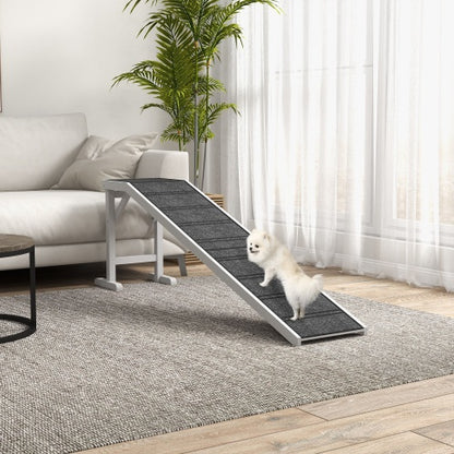 foam dog steps for bed 74" Wooden Pet Ramp with Non-Slip Carpet & Top Platform