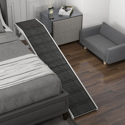 foam dog steps for bed 74" Wooden Pet Ramp with Non-Slip Carpet & Top Platform
