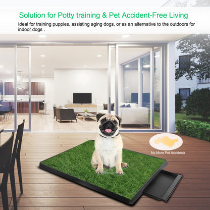 dog crate floor protection matt Indoor & Outdoor Puppy Potty Training Artificial Grass Pad 25"x20"