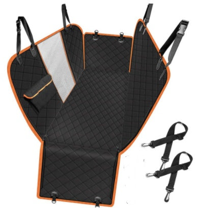 waterproof dog car seat protector with View Mesh Window, Zipper & Safety Buckle Rear Back Seat Cover