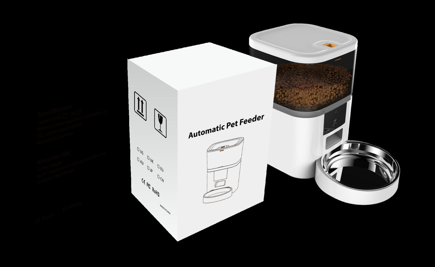Programmable Cat Feeder with Video Camera – 4L/6L Smart Pet Food Dispenser for Dogs & Cats