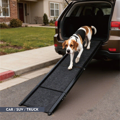 portable dog ramp 65" Folding Aluminum Car Ramp for Large Dogs – Non-Slip, Up to 250LBS