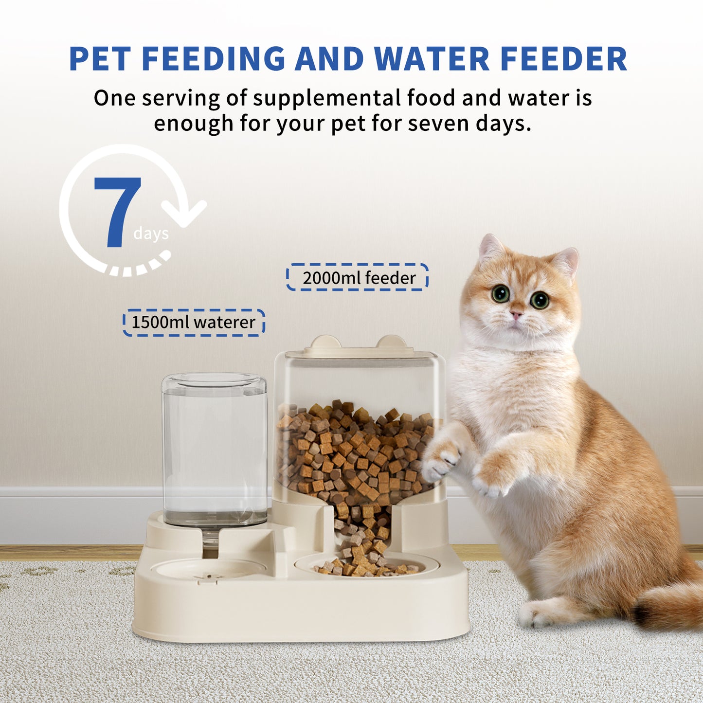 Travel Pet Feeder – Transparent Auto Refill Food & Water Dispenser for Dogs & Cats