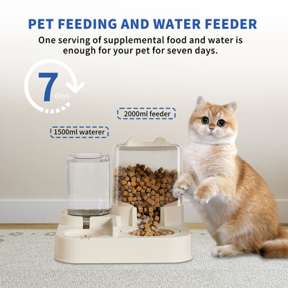 Travel Pet Feeder – Transparent Auto Refill Food & Water Dispenser for Dogs & Cats
