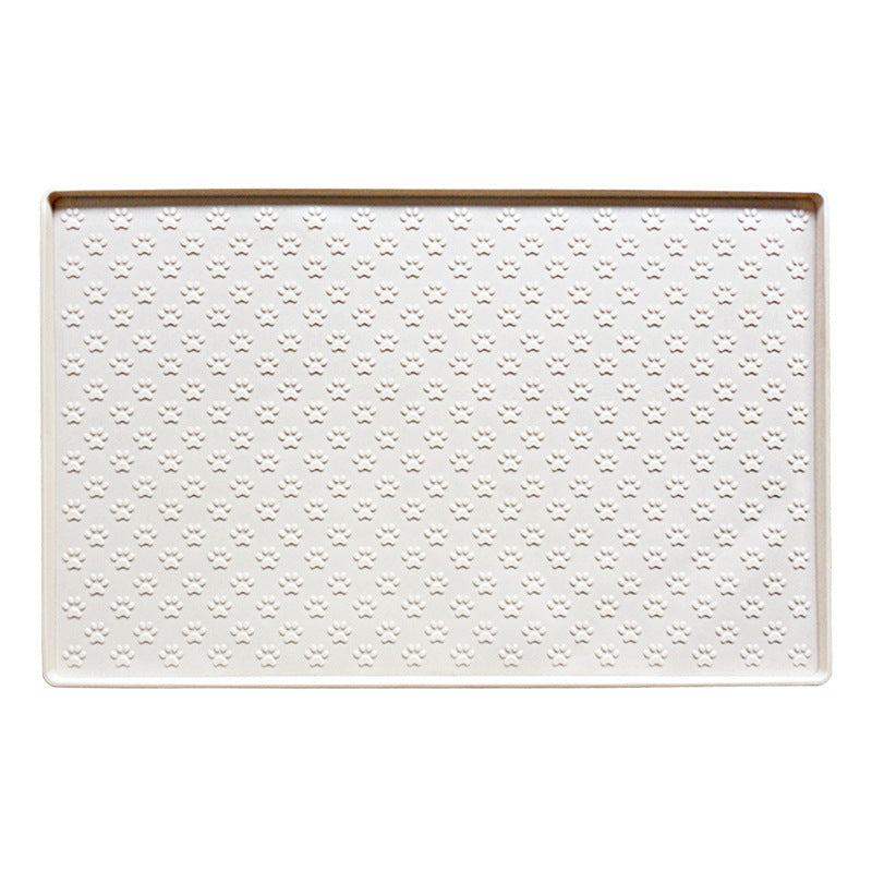White textured rectangular mat with a brown border on a white background