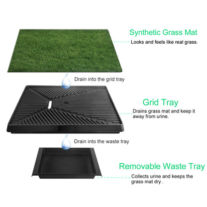 dog crate floor protection matt Indoor & Outdoor Puppy Potty Training Artificial Grass Pad 25"x20"