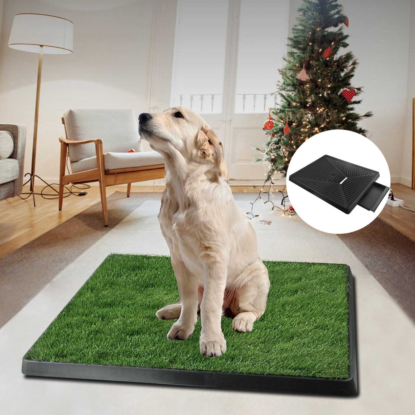 dog crate floor protection matt Indoor & Outdoor Puppy Potty Training Artificial Grass Pad 25"x20"