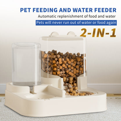 Travel Pet Feeder – Transparent Auto Refill Food & Water Dispenser for Dogs & Cats