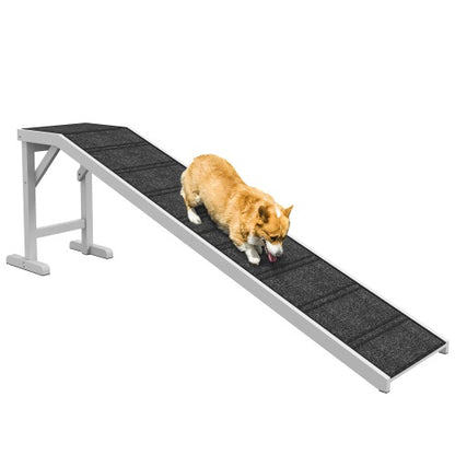 foam dog steps for bed 74" Wooden Pet Ramp with Non-Slip Carpet & Top Platform