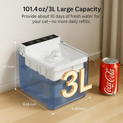 Programmable Cat Feeder Alternative – 3L Automatic Sensing Pet Water Fountain