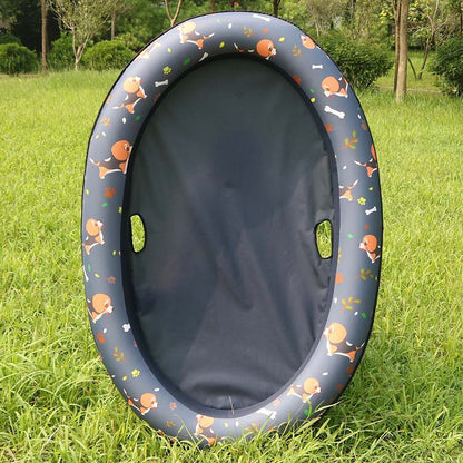 waterproof dog hammock Inflatable Dog Pool Float Bed – Heavy Duty Oxford Pet Swimming Ring