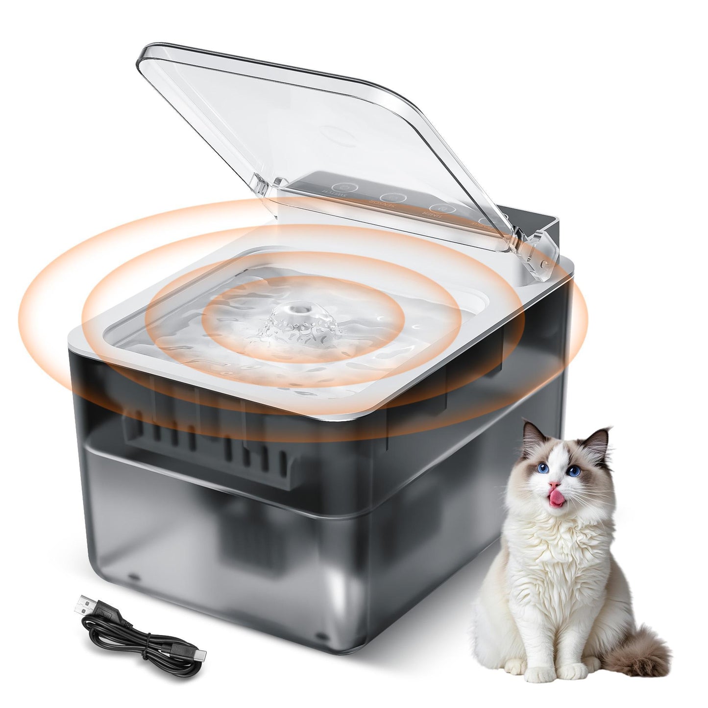Programmable Cat Feeder Alternative – 3L Automatic Sensing Pet Water Fountain