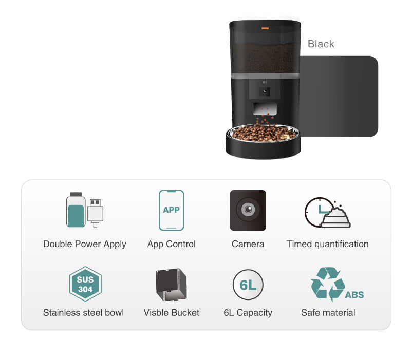 Programmable Cat Feeder with Video Camera – 4L/6L Smart Pet Food Dispenser for Dogs & Cats
